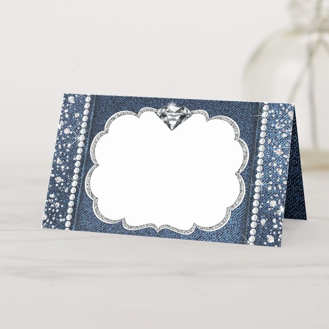 Carte De Placement Denim et diamant  (Créateur téléchargé)