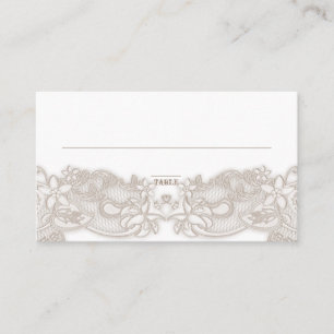 Carte De Placement Dentelle florale victorienne Design blanc