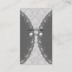 Carte De Placement Dentelle noire et Diamant Look Goth Mariage
