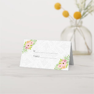 Carte De Placement Dentelles Et Fleurs