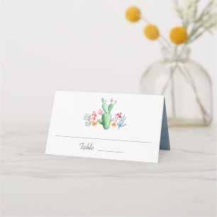 Carte De Placement Desert Dream Cactus Floral Wreath Monogram Mariage
