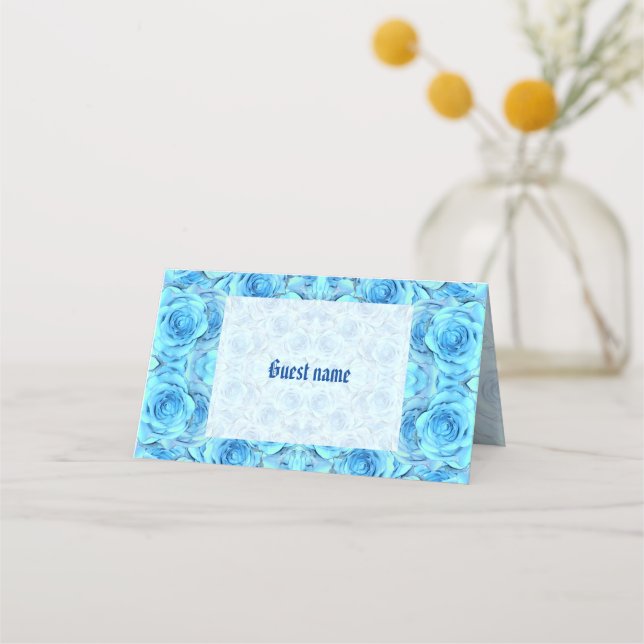 Carte De Placement Design rose opulent en mariage turquoise (Devant)