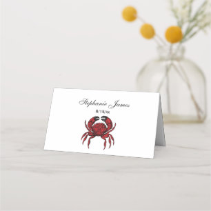 Carte De Placement Dessin de crabe vintage no 1