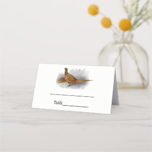 Carte De Placement Dessin de faisan vintage couleur #3