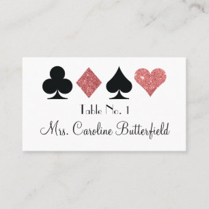 Carte De Placement Destinas Las Vegas Glittered Rose Gold Table Card