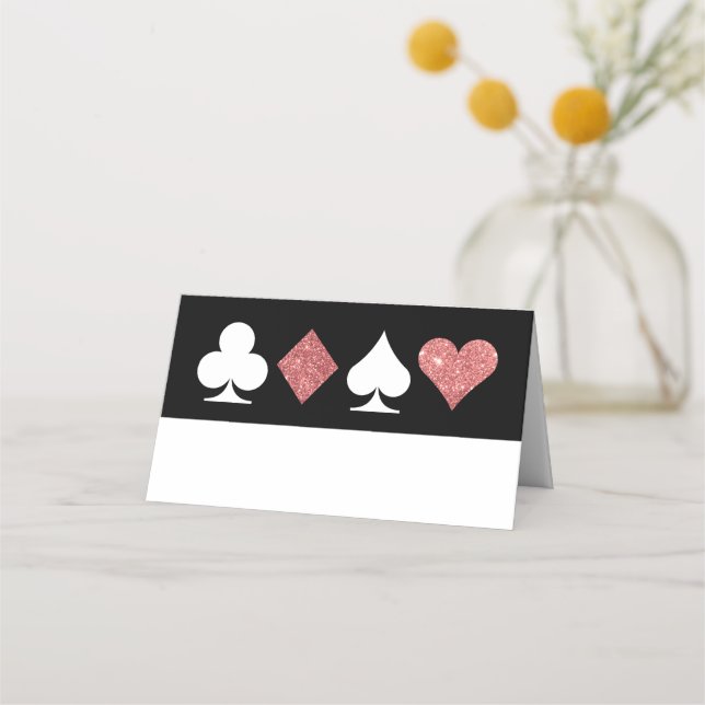 Carte De Placement Destinas Vegas glacé Rose Gold Blank (Devant)