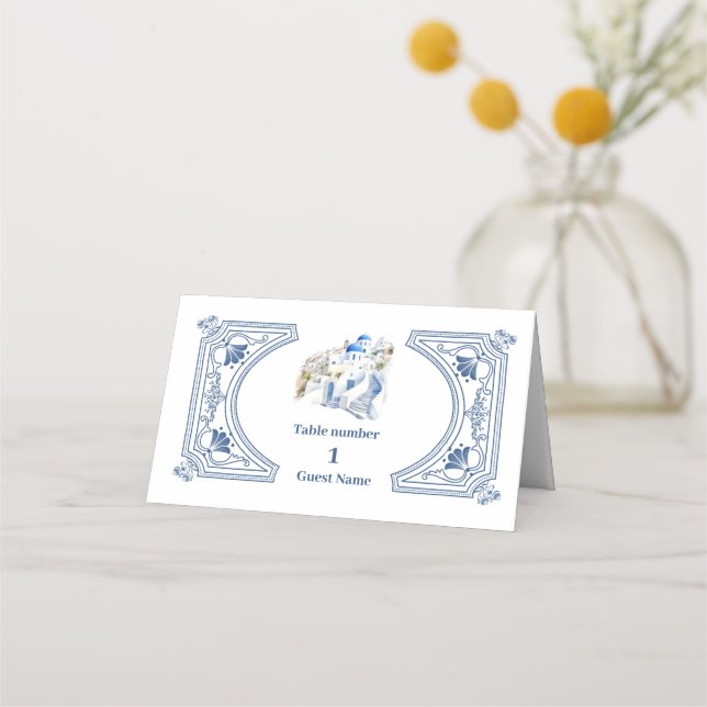 Carte De Placement Destination Grèce Mariage Santorin (Devant)