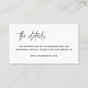 Carte De Placement Détails minimaliste de la Mariage moderne noir et