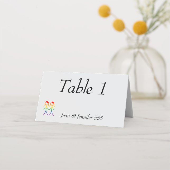 Carte De Placement Deux mariées Rainbow Love (Devant)