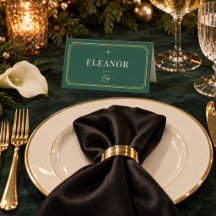 Dîner de Noël en smoking vert émeraude et or