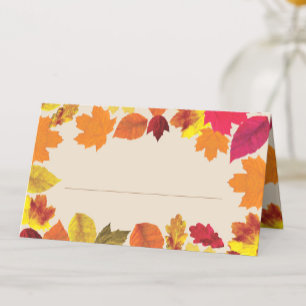 Carte De Placement Dîner de Thanksgiving fêtes automne Couleurs Feuil