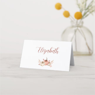 Carte De Placement Dîner Thanksgiving Lieu Carte Citrouille épices