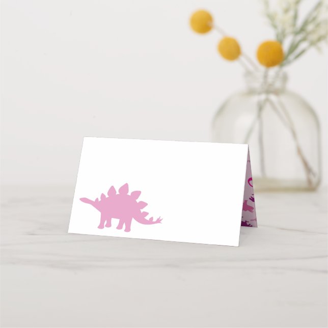 Carte De Placement Dinosaur Baby shower Dino Rose Girl (Devant)
