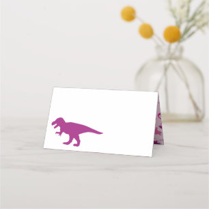 Carte De Placement Dinosaur Baby shower Dino Rose Girl