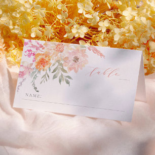 Carte De Placement Disposition des sièges pour Baby Shower avec fleur