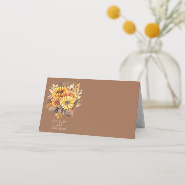 Carte De Placement Divertissement élégant de Thanksgiving (Devant)