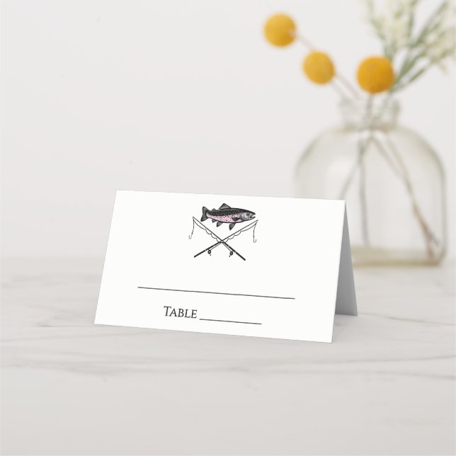 Carte De Placement Do-it-yourself Rustique Couleurs Voler Pêche Truit (Devant)
