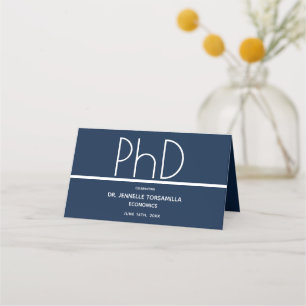 Carte De Placement Doctorat Graduation Party Blue Place Card