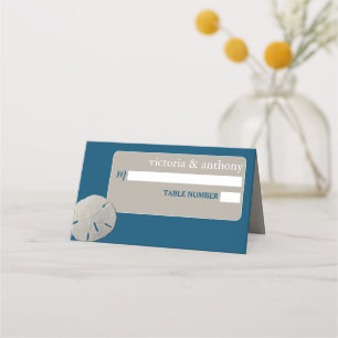 Carte De Placement Dollar de sable, Mariage Ocean Blue Beach