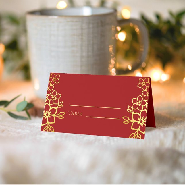 Carte De Placement Double bonheur élégant mariage chinois (Créateur téléchargé)