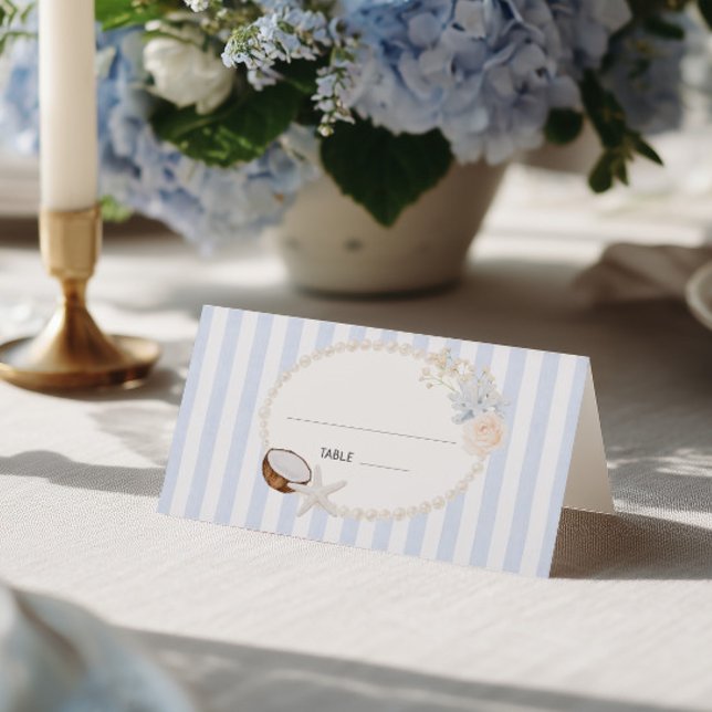 Carte De Placement Douce Fête de Mariage Côtière (Créateur téléchargé)