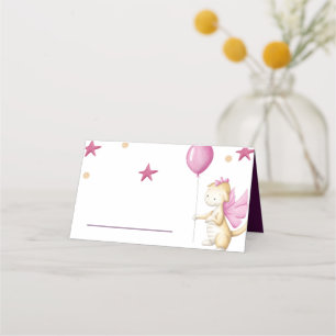 Carte De Placement Dragon mignon avec Baby shower fille ballons