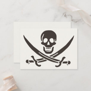 Carte De Placement Drapeau de crâne obsidien Drapeau de pirate Calico