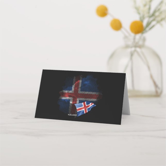 Carte De Placement Drapeau de l'Islande (Devant)
