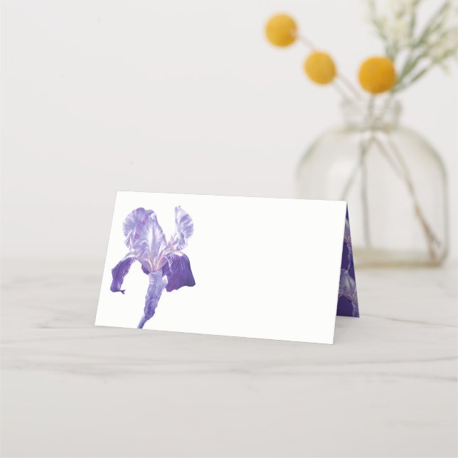 Carte De Placement Drapeau violet iris aquarelle carte de place invit (Devant)