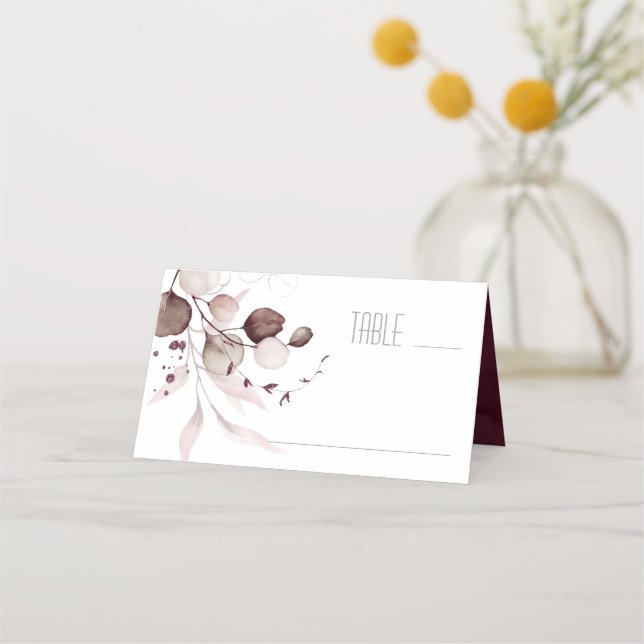 Carte De Placement Dreamy Foliage Mariage Table Bourgogne ID817 (Devant)
