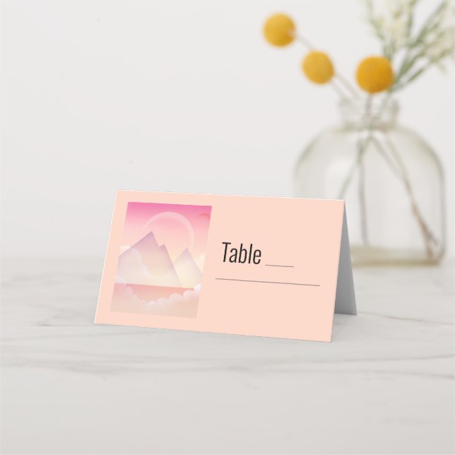 Carte De Placement Dreamy Pastel Mariage paysager (Devant)
