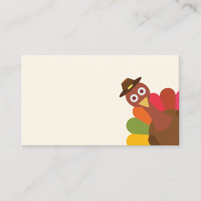 Carte De Placement Drôle | Peek-a-Boo Thanksgiving Turquie (Devant)