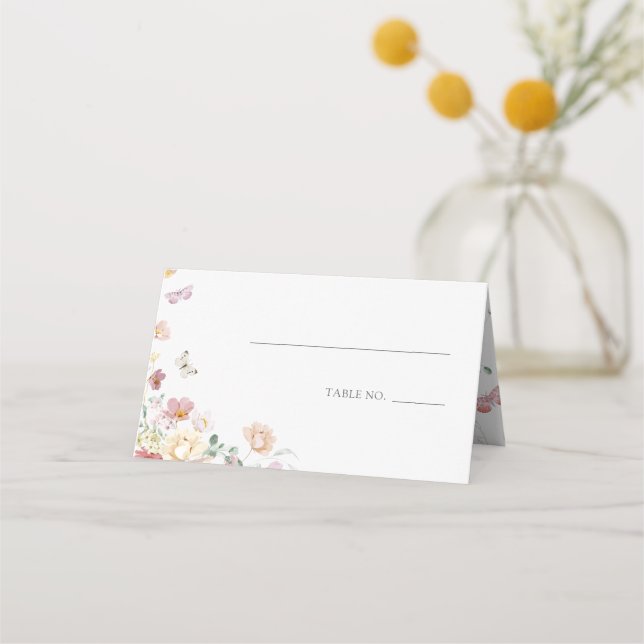 Carte De Placement Durée de vie des papillons floraux roses douche de (Devant)