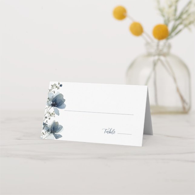 Carte De Placement Dusty Blue Botanical Wedding (Devant)