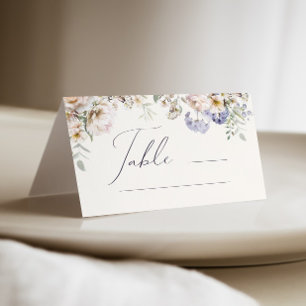 Carte De Placement Dusty Blue Cream Floral Mariage