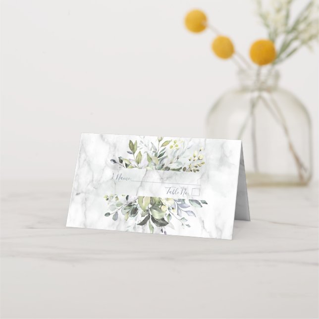 Carte De Placement Dusty Blue Eucalyptus Vert Succulent (Devant)