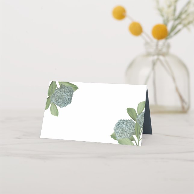 Carte De Placement Dusty Blue Hydrangea Simple élégant floral (Devant)