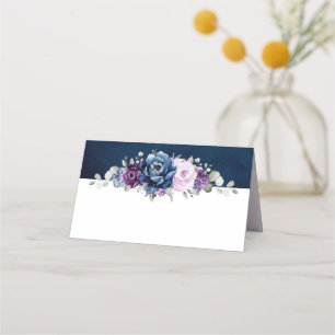 Carte De Placement Dusty Blue Purple Navy Lilac Blooms Mariage Place 