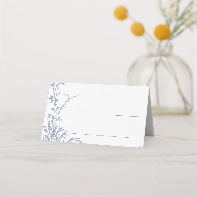 Carte De Placement Dusty Blue Romantic Botanical Garden Wedding (Devant)