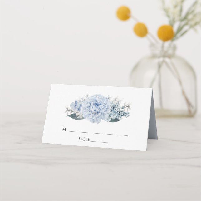 Carte De Placement Dusty Blue Watercolor Mariage (Devant)