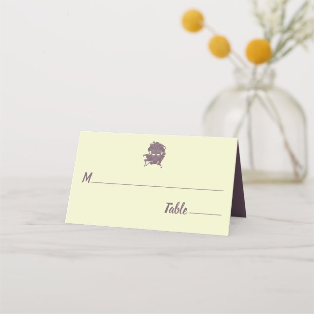 Carte De Placement Dusty Purple Masquerade Ball Gala de financement (Devant)