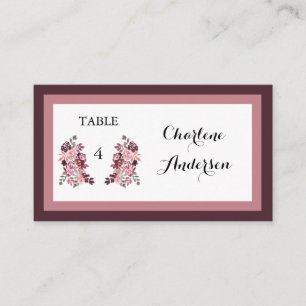Carte De Placement Dusty Rose Bourgogne Mariage Table Place Card