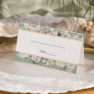 Carte De Placement Dusty Rose Gold Sage Green Vintage Wedding