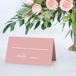 Carte De Placement Dusty Rose Simple rose blanc Mariage de calligraph