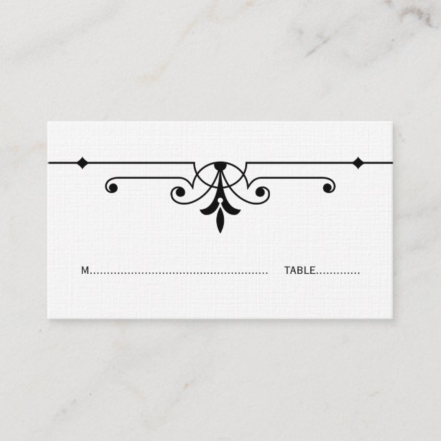 Carte De Placement Ebony v2 Fancy Ornamy Place Card (Devant)