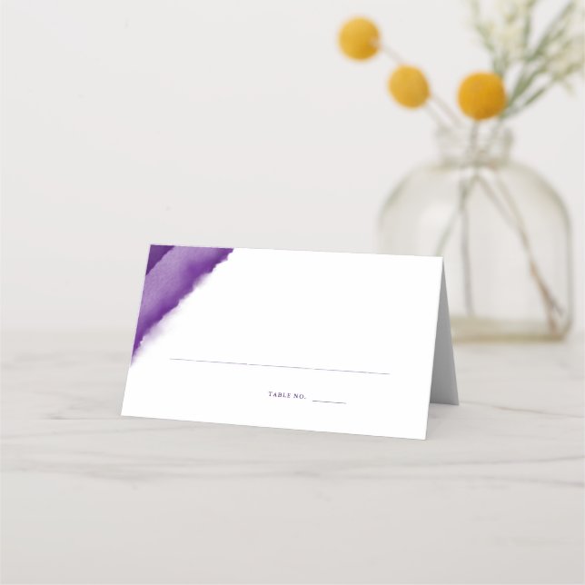 Carte De Placement Ecort de Mariage d'aquarelle violet riche / (Devant)