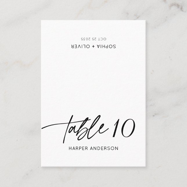 Carte De Placement Écriture calligraphique élégante moderne pour invi (Devant)