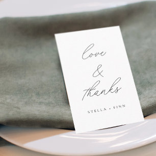 Carte De Placement Écriture Moderne Love & Thanks Mariage