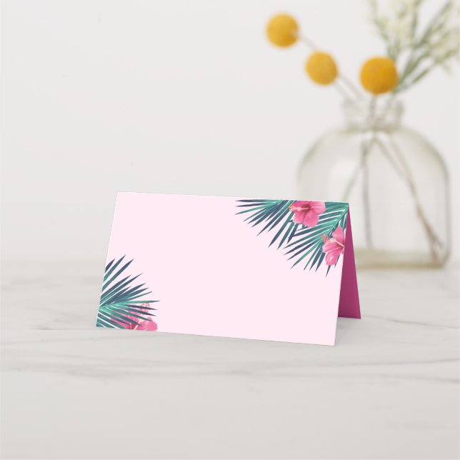 Carte De Placement Electric Love Neon rose Tropical Retro Étiquettes  (Devant)