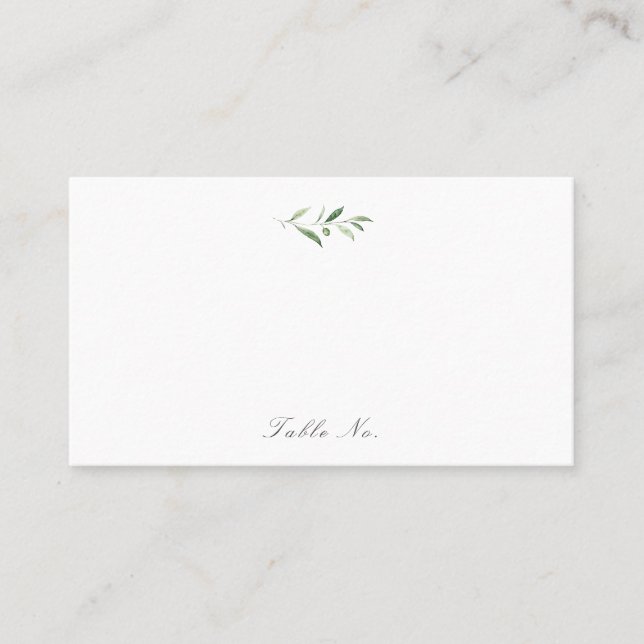 Carte De Placement Élégance Classique Script Simple Mariage de verdur (Devant)